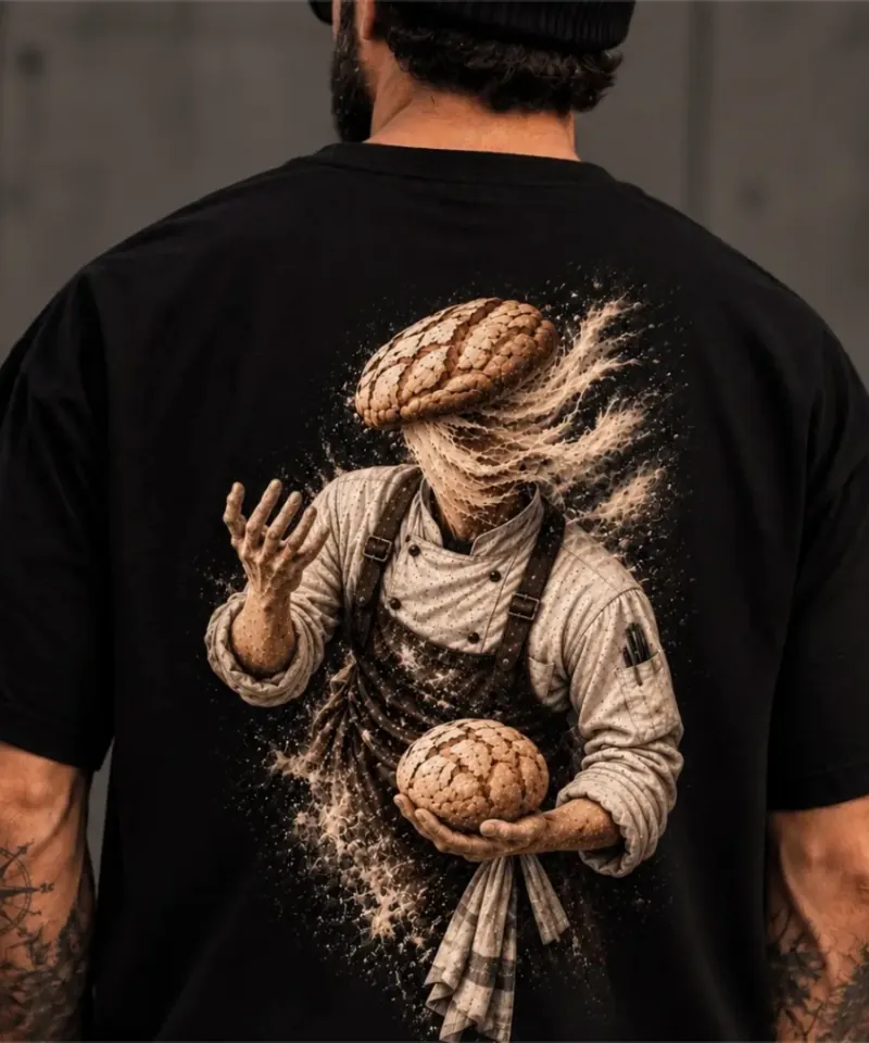 Remera negra oversize AARON, el panadero